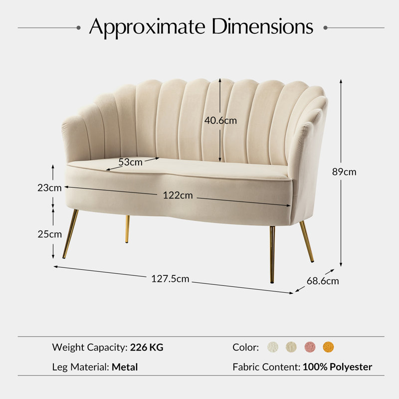 3 - Piece Velvet Living Room Set, Tan