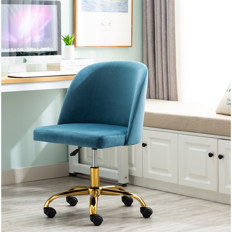 Velvet Office Chair, Blue