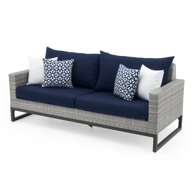 Sameko Sunbrella Outdoor 78In. Sofa, Gray, Canvas Spa Sunbrella® Canvas