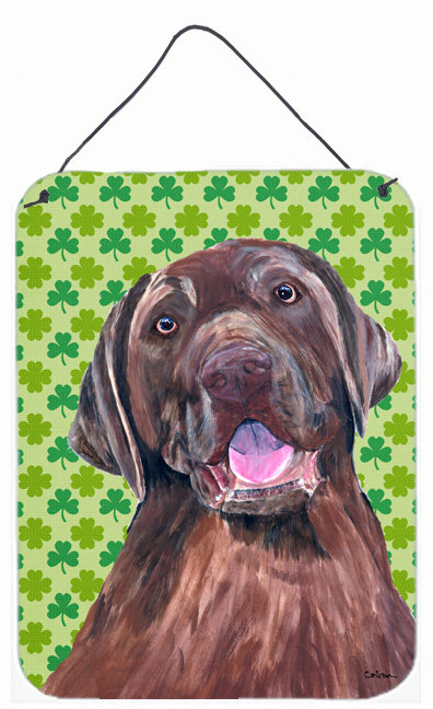 «St. Patrick's Day», reproduction de trèfle sur plaque, Labrador (chocolat)