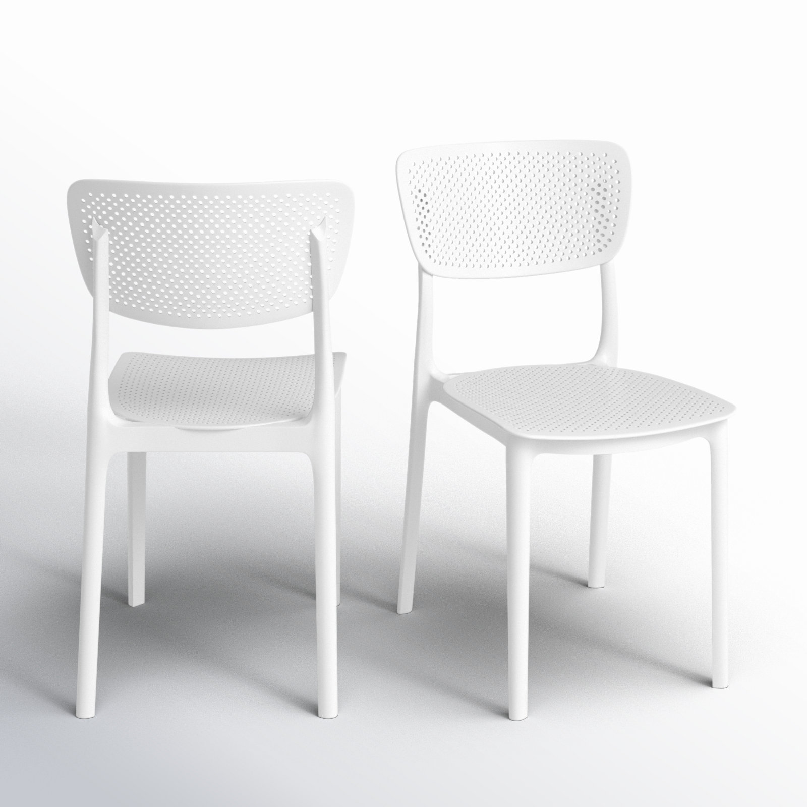 Farrah Stackable Patio Side Chair, White