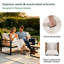 Ensemble de conversation de patio 4 pièces avec accoudoirs en bois d'acacia, ensemble de conversation à 5 places avec coussins et table basse-2052258116