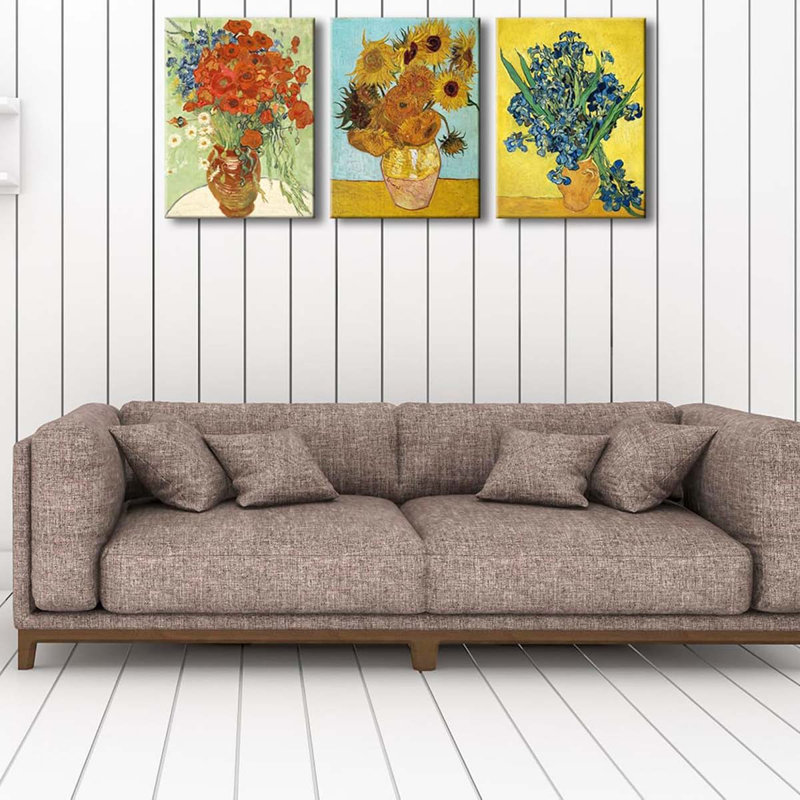 3 Piece Wrapped Canvas Print, 40 cm H x 90 cm W