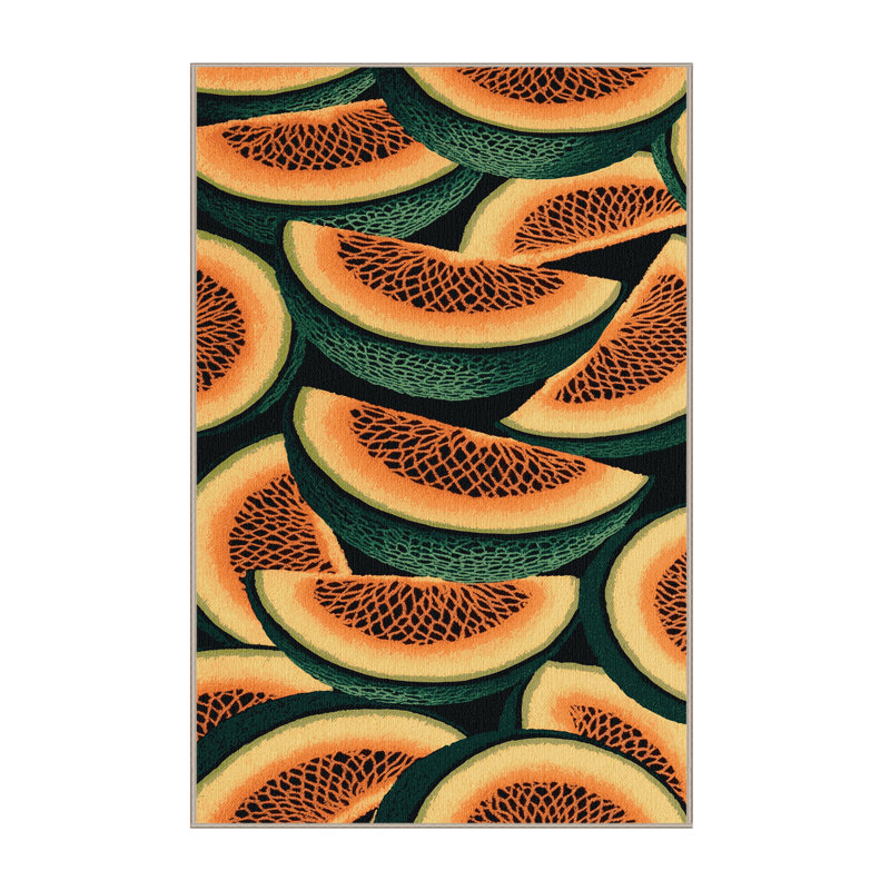 Washable Cantaloupe Fruits Area Rug, Rectangle 2' x 3'