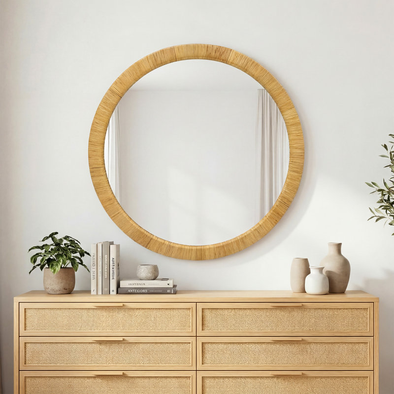 Miroir d'appoint mural rond Nirvelli, 35.8" H x 35.8" W, Rond