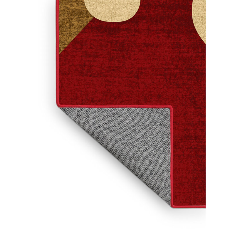 Tapis brun moderne et contemporain lavable à la machine Midtown Christmas, 3 x 5
