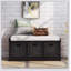 Banc de rangement avec panier en rotin classique amovible, banc d'entrée avec coussin amovible-1436561107