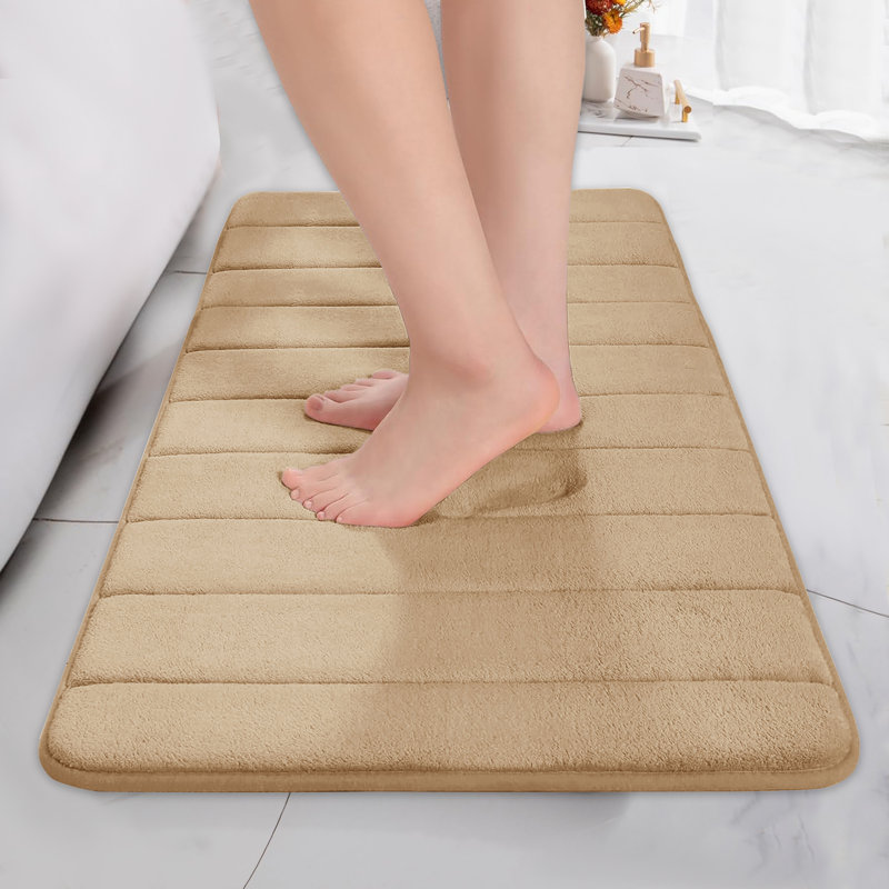 Nequan Memory Foam Non-Slip Bath Mat, Beige, 50cm W X 80cm L