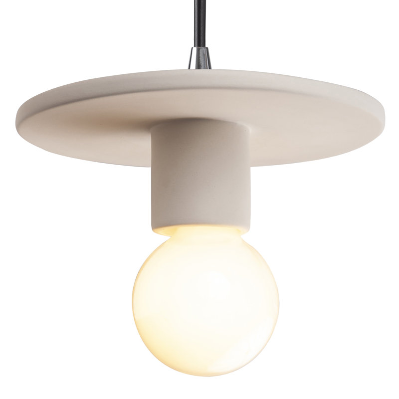 Luminaire suspendu à 1 lumière Leni, Bisque, Chrome poli