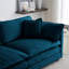 Canapé modulaire à 2 places avec repose-pieds en chenille bleue