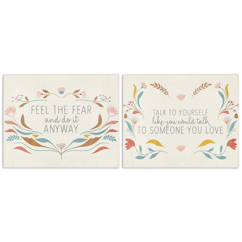  "Comforting Confident Express", ensemble de 2 toiles murales par Kim Allen, H 24 po x l 30 po