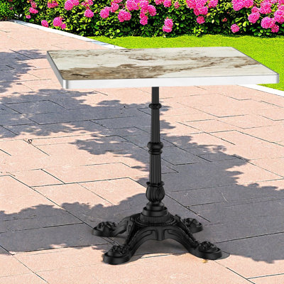 Tables de patio robustes, marbre fritté de 31,5 po, salle à manger d'extérieur moderne