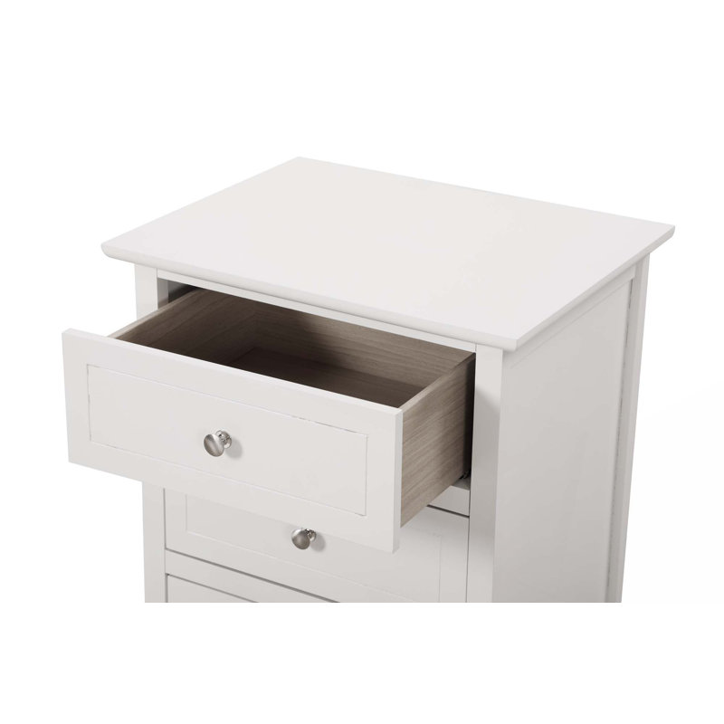 Table de chevet transitionnelle polyvalente à trois tiroirs, Blanc