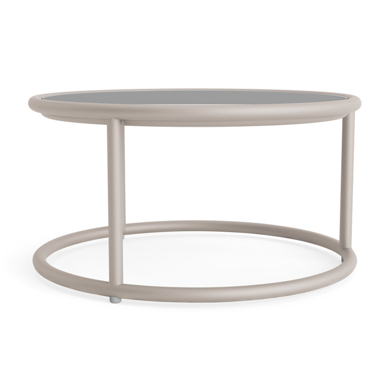 Walter Lamb Outdoor Round Side Table, Dove Smooth