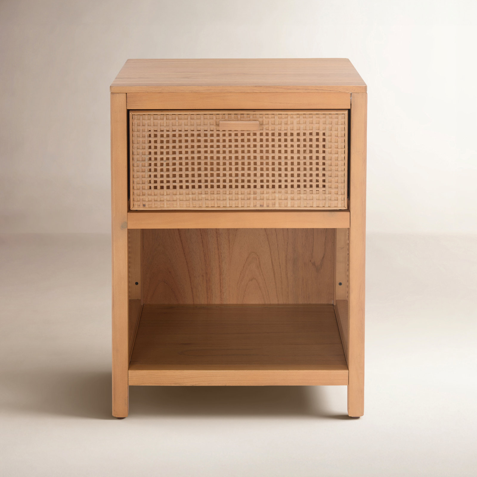 Epaulette Mahogany Nightstand, Natural