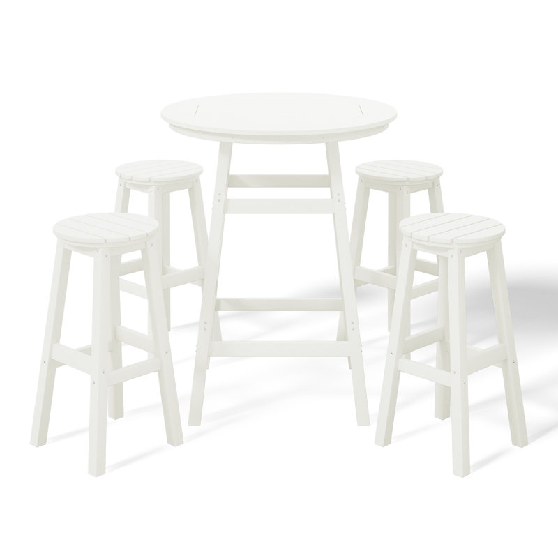 Laguna 5-Piece Round Bar Set, White