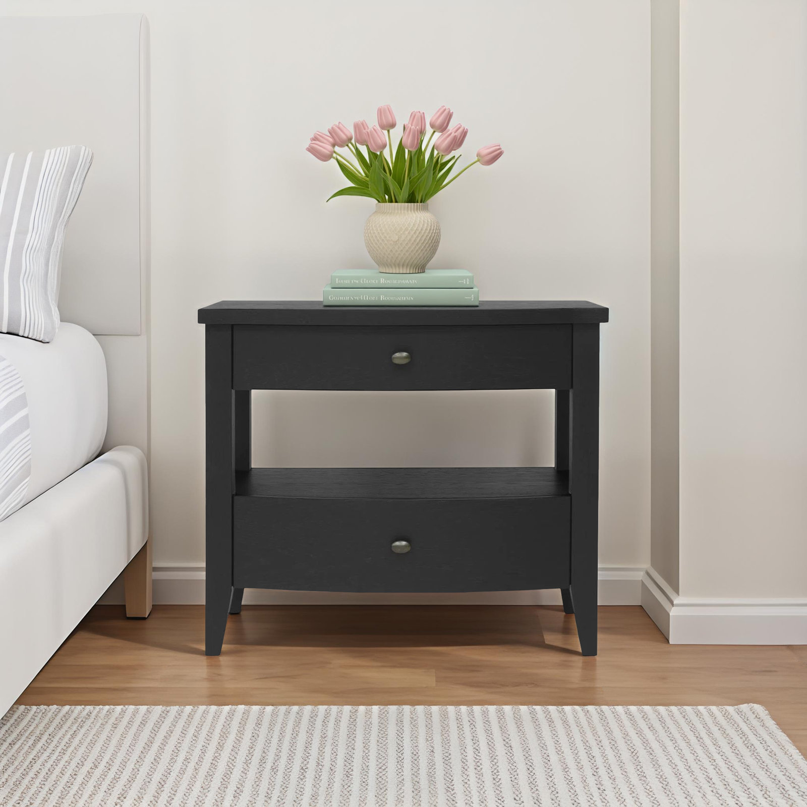 2 - Drawer Nightstand, Brown