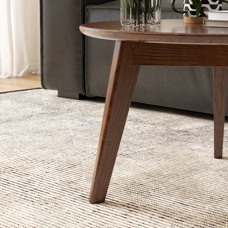 Solid Wood Four Leg Coffee Table, Brown Oak