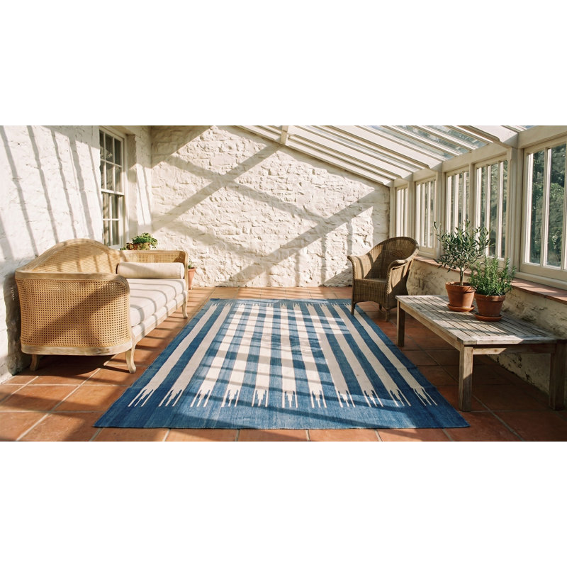 Charming Antique Dhurrie Striped Rug from India