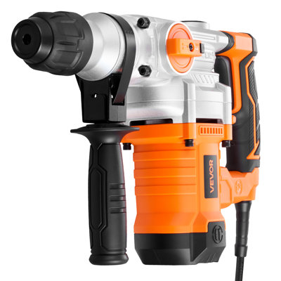 Rotary Hammer Drill, 1-1/8 in SDS-Plus Electric Corded Heavy Duty Rotary Hammer, Including 3 Drill Bits, Flat Chisel, Pointed Chisel, Grease, Brush, and Carrying Case, for Concrete and Masonry