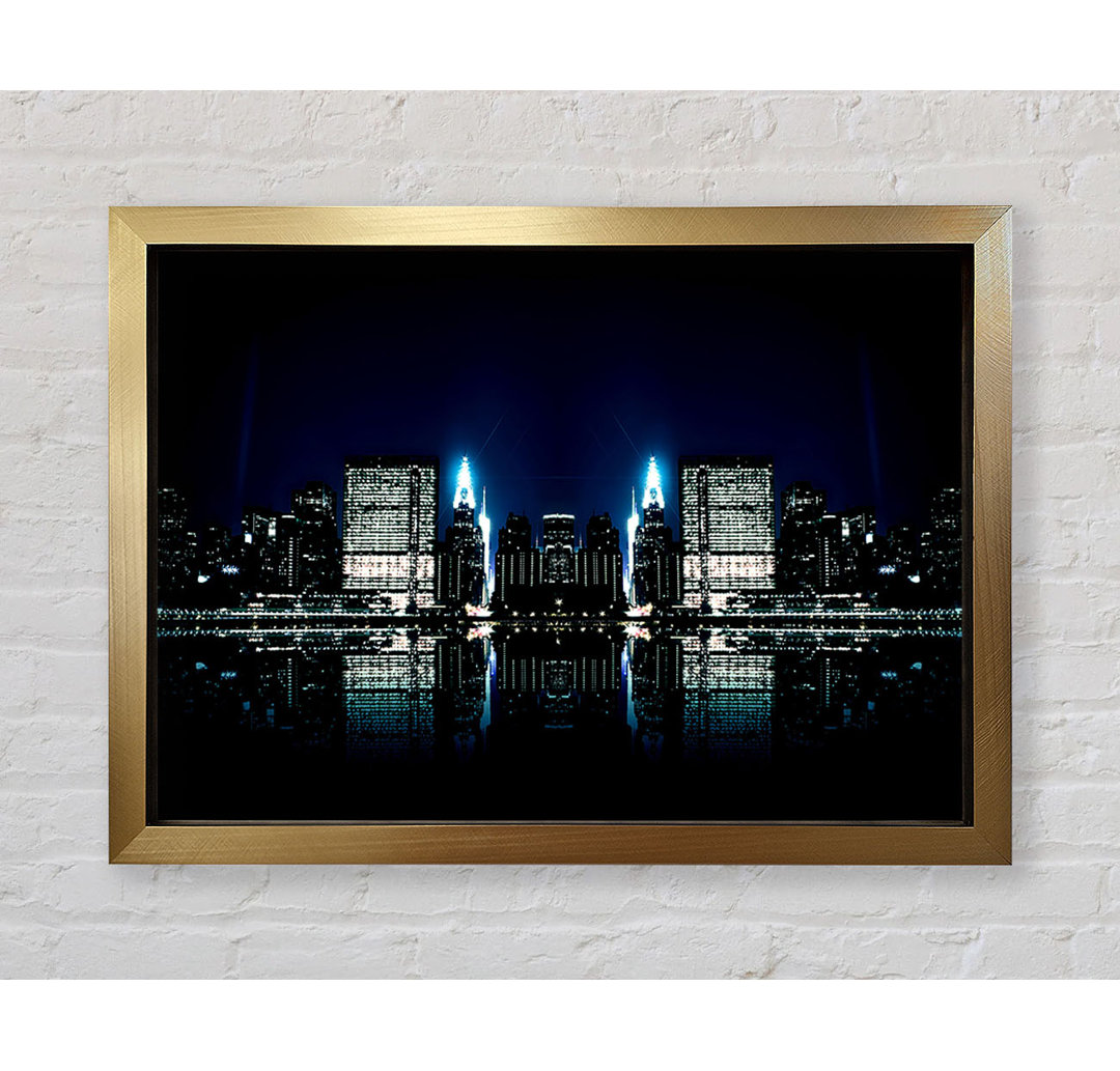 City Night Reflections - Einzelne Bilderrahmen Kunstdrucke