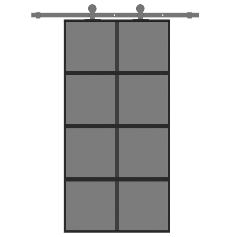 Alishlyn Metal Sliding Door, Black, 205cm H x 102.5cm W x 5cm D