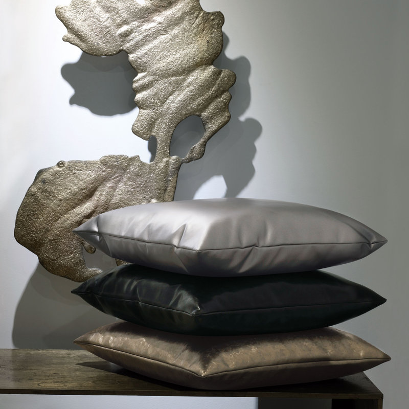 Klein Square Pillow Cover & Insert, Steel, 20"H x 20"W