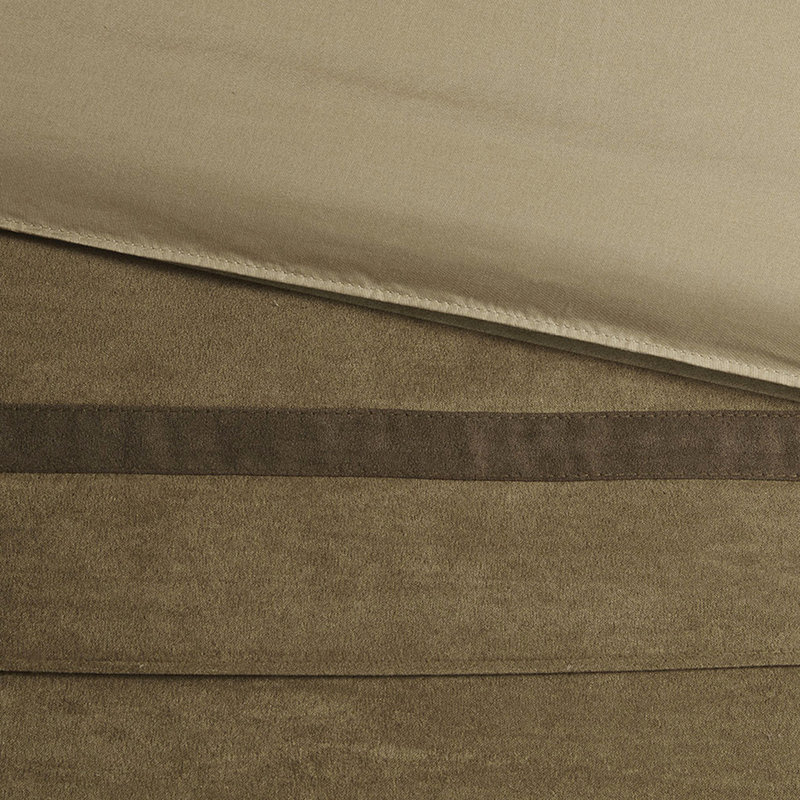 Ensemble d'édredon 7 pièces pour chambre double - Faux suède naturel, édredon en microsuède doux