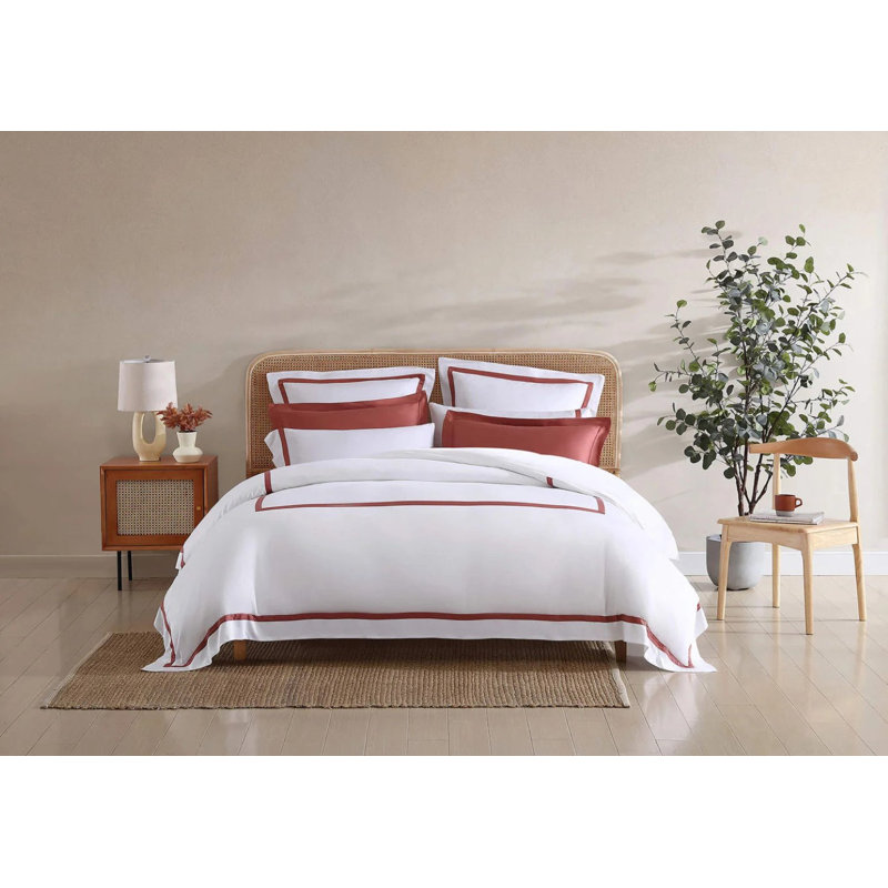 Frame Pillow Sham, White/Clay