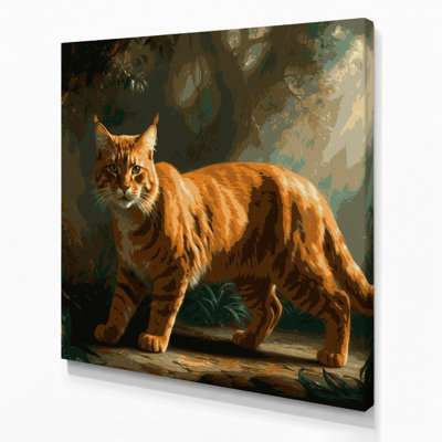 «Big Cats Bay Cat», art mural sur toile brune