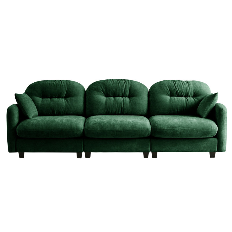 Trois - Modulaire en chenille, conception ergonomique incurvée, coussins et base pour les espaces de combinaison de canapé flexibles de salon