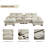 6-Seat Module Sectional Chenille Fabric Sofa With Console&Ottoman-880399176