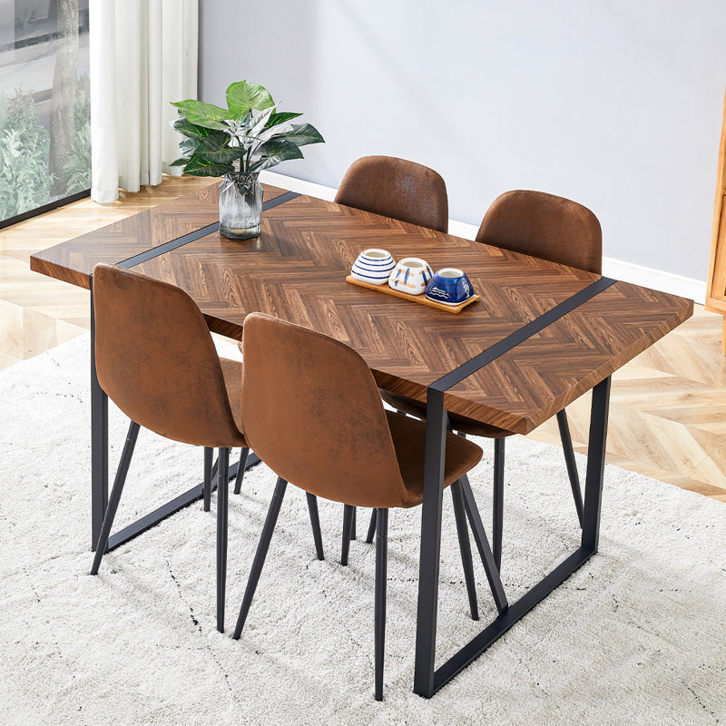 Ensemble de salle à manger en bois, H 34,5 po x l 17 po x P 15,7 po