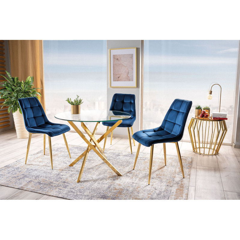 Medora Round Glass Top Dining Table