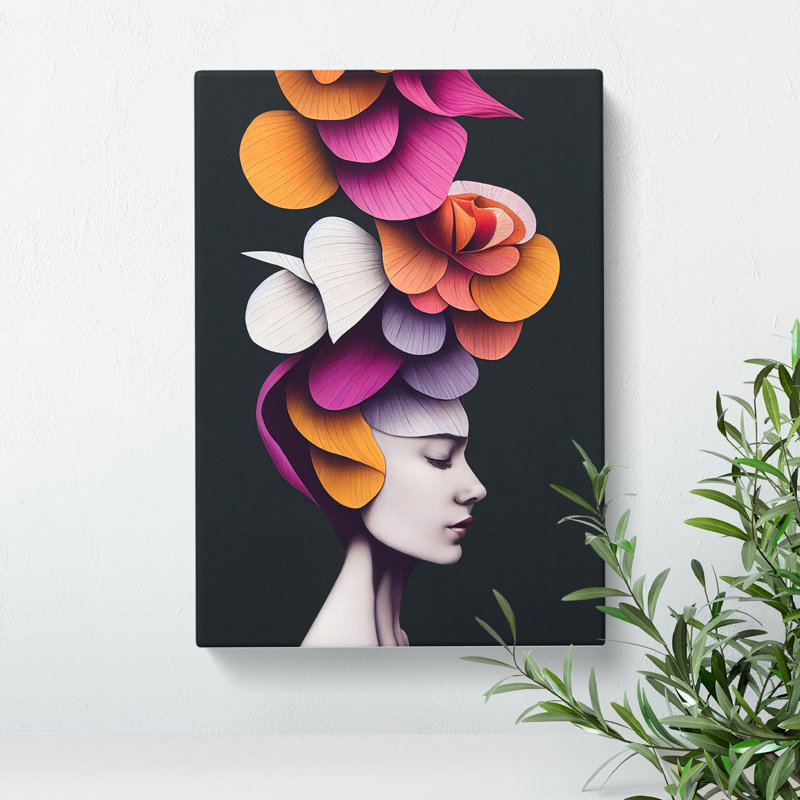 Floral Woman No.1 - Wrapped Canvas, 50cm H x 35cm W