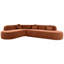 Canapé modulaire Basic, revêtement en tissu doux pour grand canapé, design courbé élégant avec trois coussins ronds-589570647