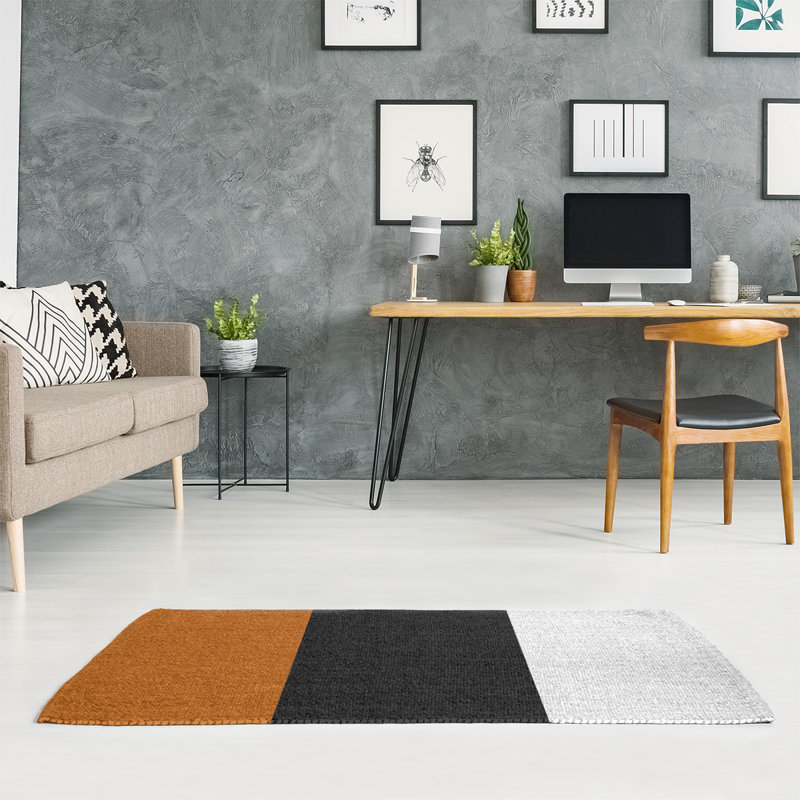 Tapis orange/noir, Rectangle 5 pi x 7 pi
