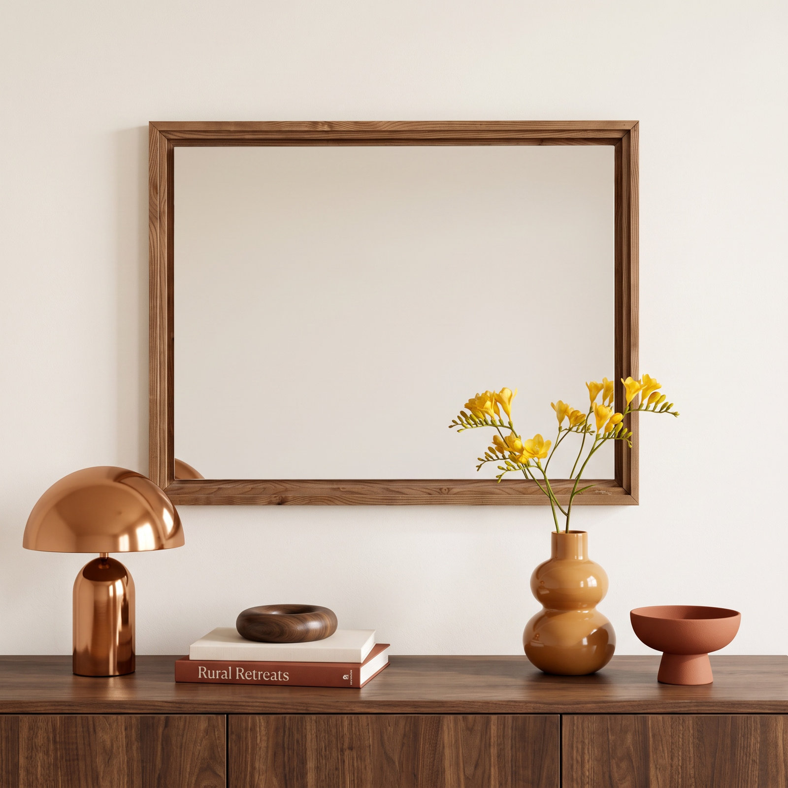 Finnian Rectangle Mirror, Walnut