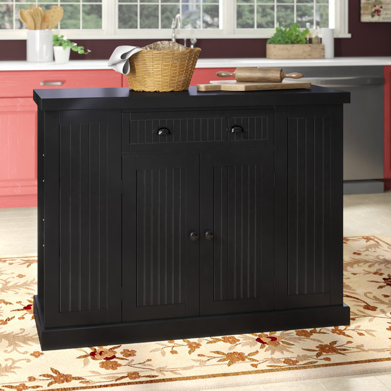 Wood Kitchen Island, White