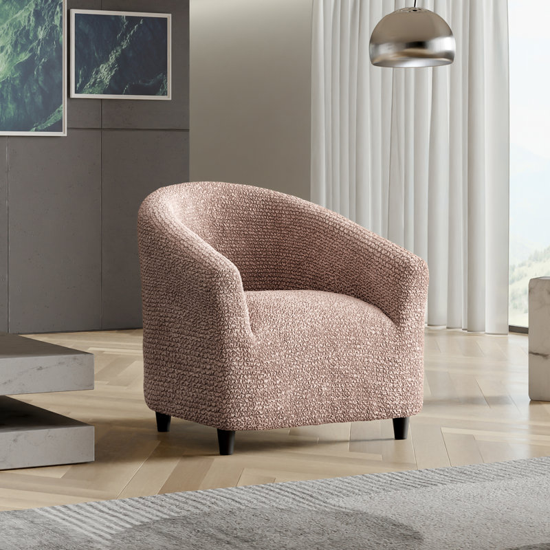 Housse extensible pour fauteuil demi-tonneau - Facile à nettoyer et durable - Collection Comfort, Taupe rosé