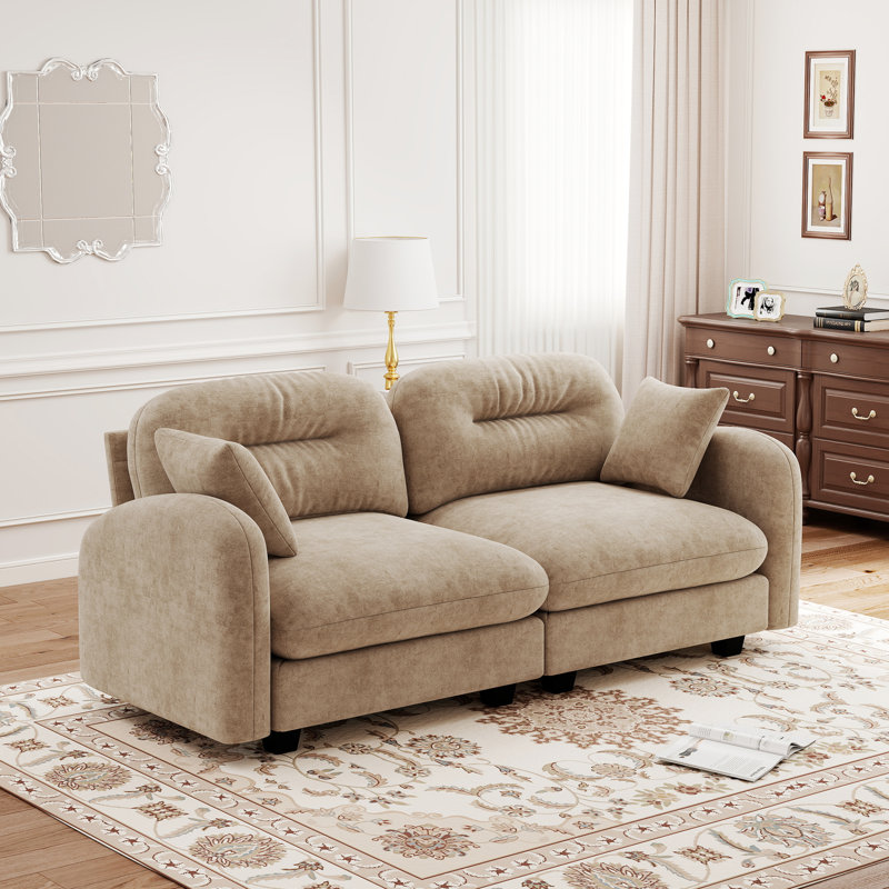 Chenille Sofa, Loveseat, Couch, Camel