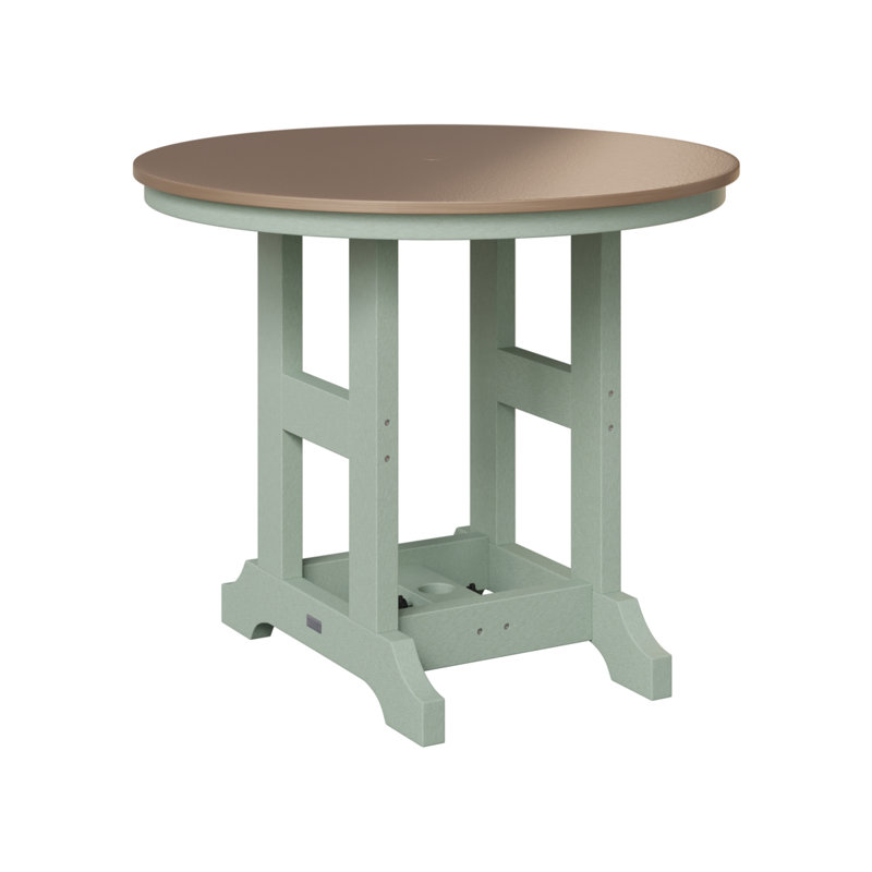 Table de salle à manger ronde de 38 po Berlin Gardens Garden Classic, Écume de mer, écume de mer, Bronze martelé