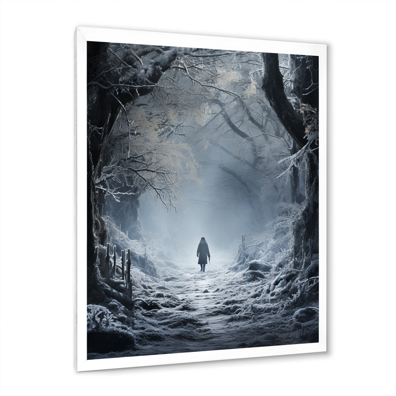 Winter Solitude - paysages, impressions d'art mural, H 40 po x l 30 po x P 1,5 po, Cadre simple blanc