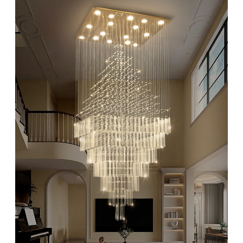 Glam Chandelier Crystal Led Dimmable Light, Gold