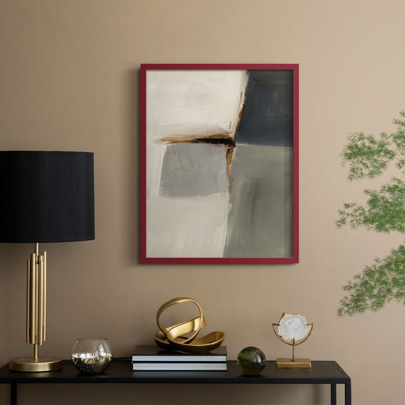 Reproduction encadrée Seglomed Neutralité II - bois massif, H 21 po x l 17 po, Rouge