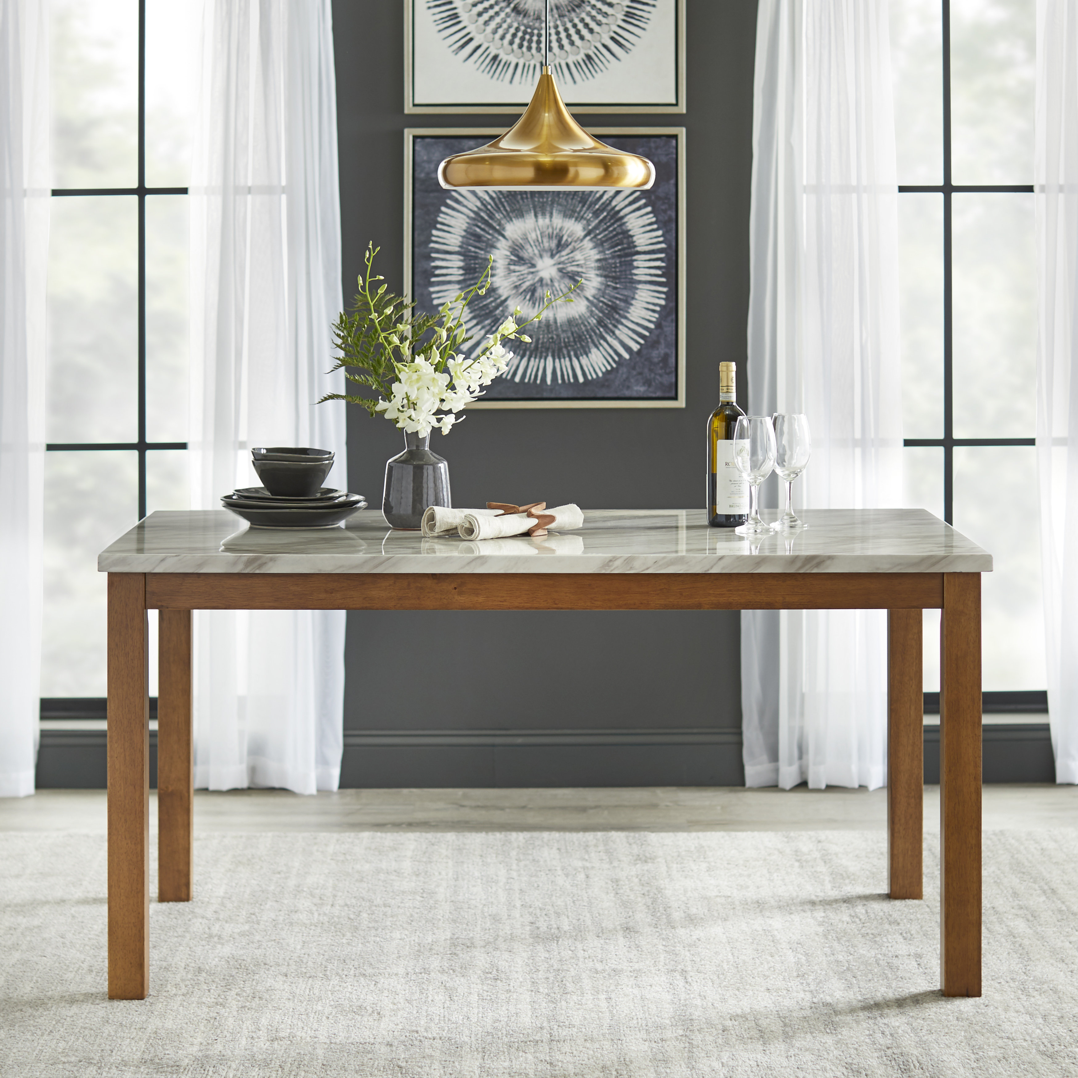 Brayden Studio Losey Solid Wood Dining Table & Reviews - Wayfair Canada