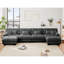 Canapé modulaire Free Combination, canapé en U pour le salon, canapé 4 places avec 2 repose-pieds, gris chenille