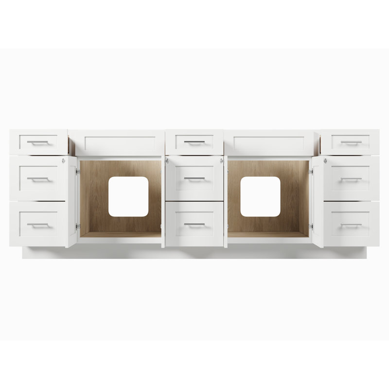 Base de meuble-lavabo double 93 po Disar, Blanc