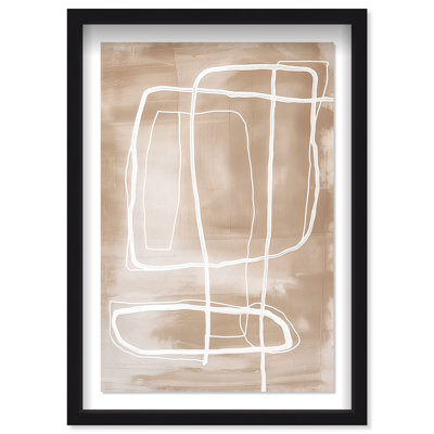 Markings in the Dirt II Shadowbox Abstract Print by Oliver Gal, Black Frame, 10 x 15