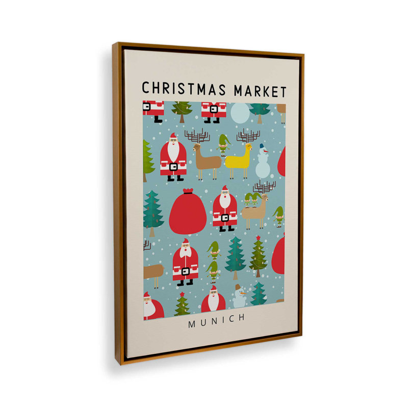 «Munich Christmas Market», reproduction sur toile, H 12,75 po x l 8,75 po, Cadre flottant doré